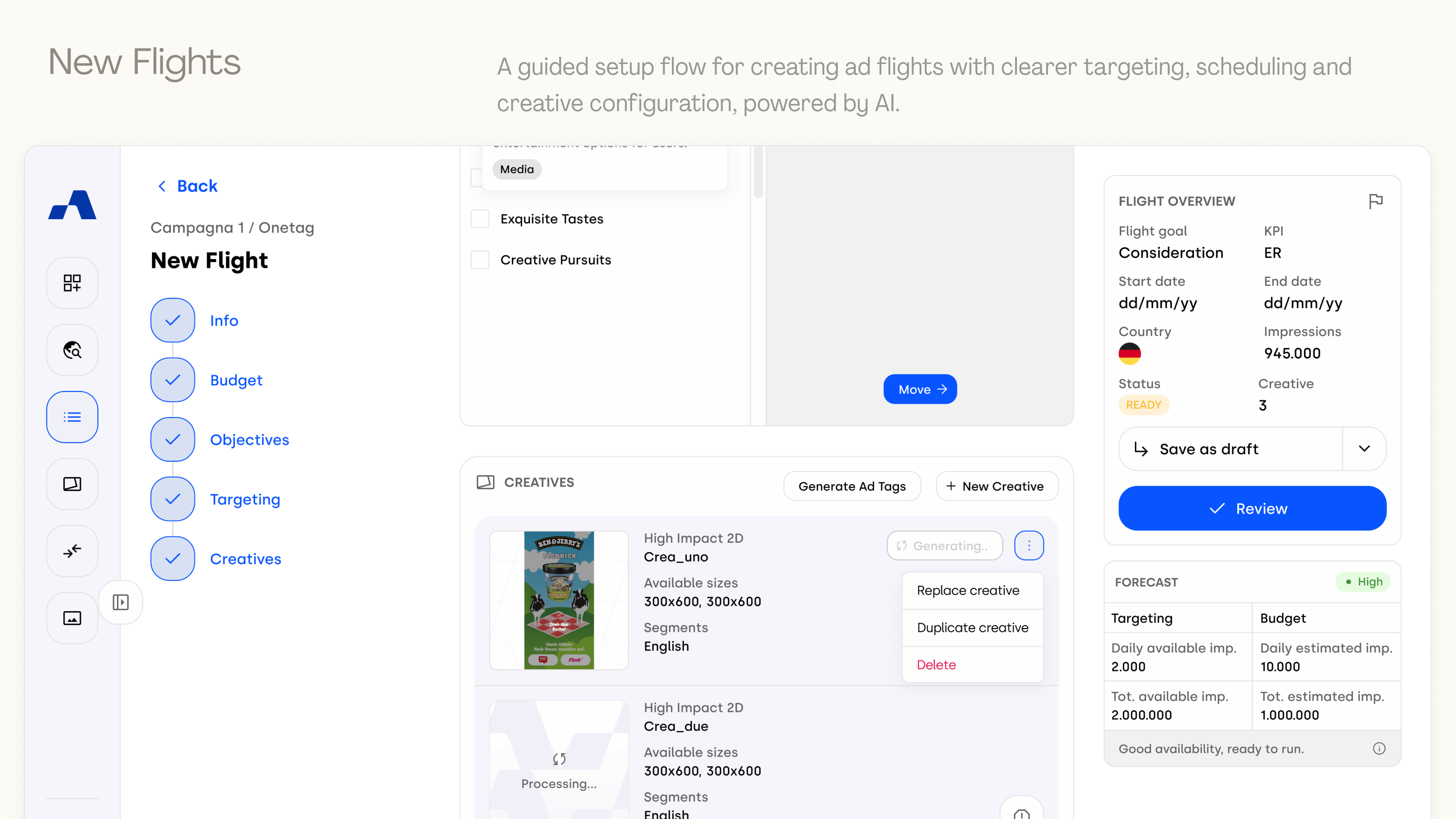 Ads Manager new flight flow
