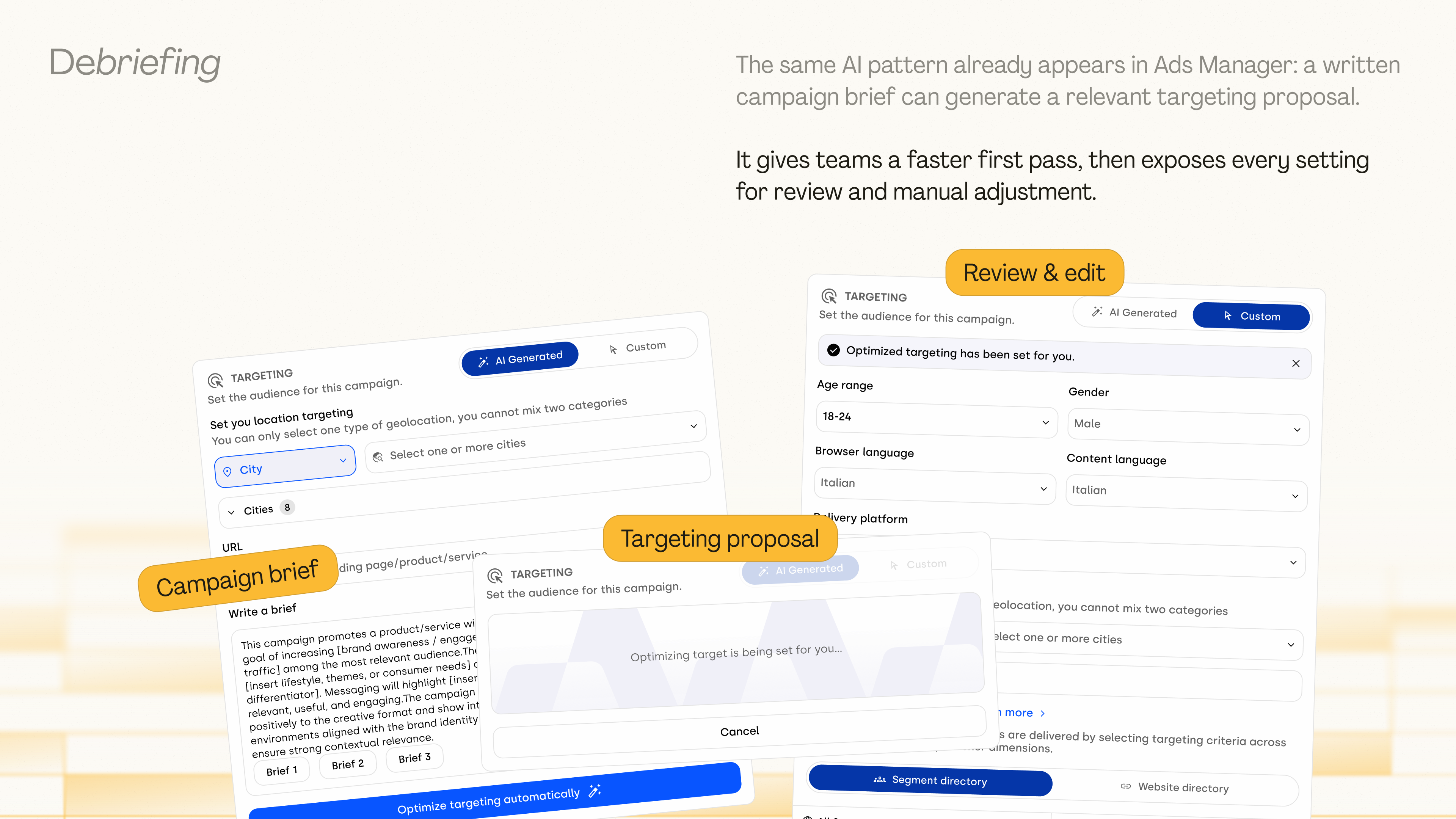 AI targeting workflow