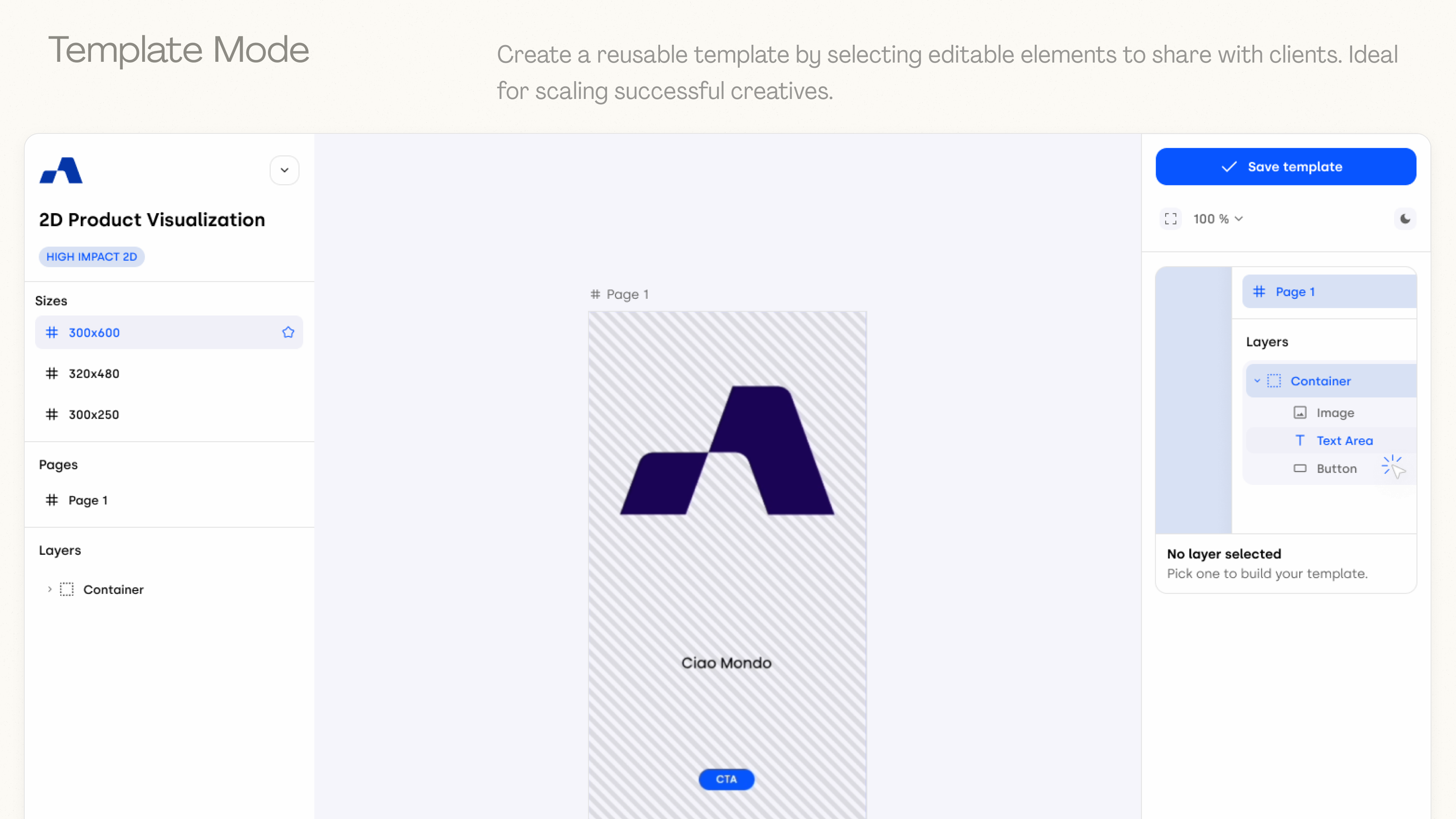 Creative Builder template mode